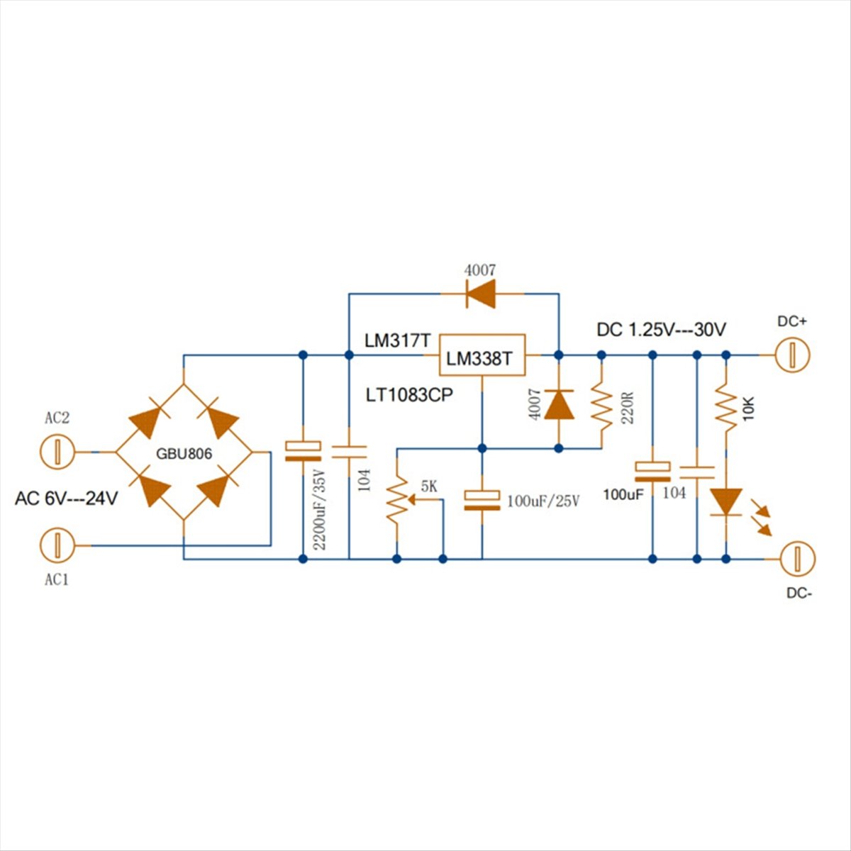 Diy Electronics Filament - Délicieux-carte d'alimentation régulée linéaire réglable LM338