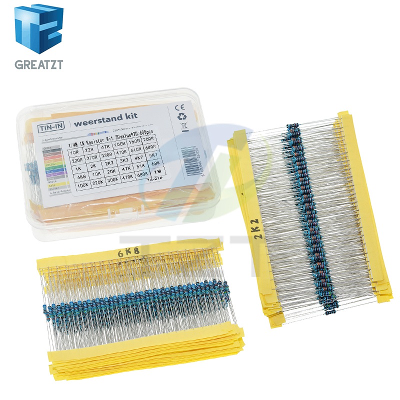 Resistor Kit 1 4W - GREATZT-Kit de résistances à film métallique,