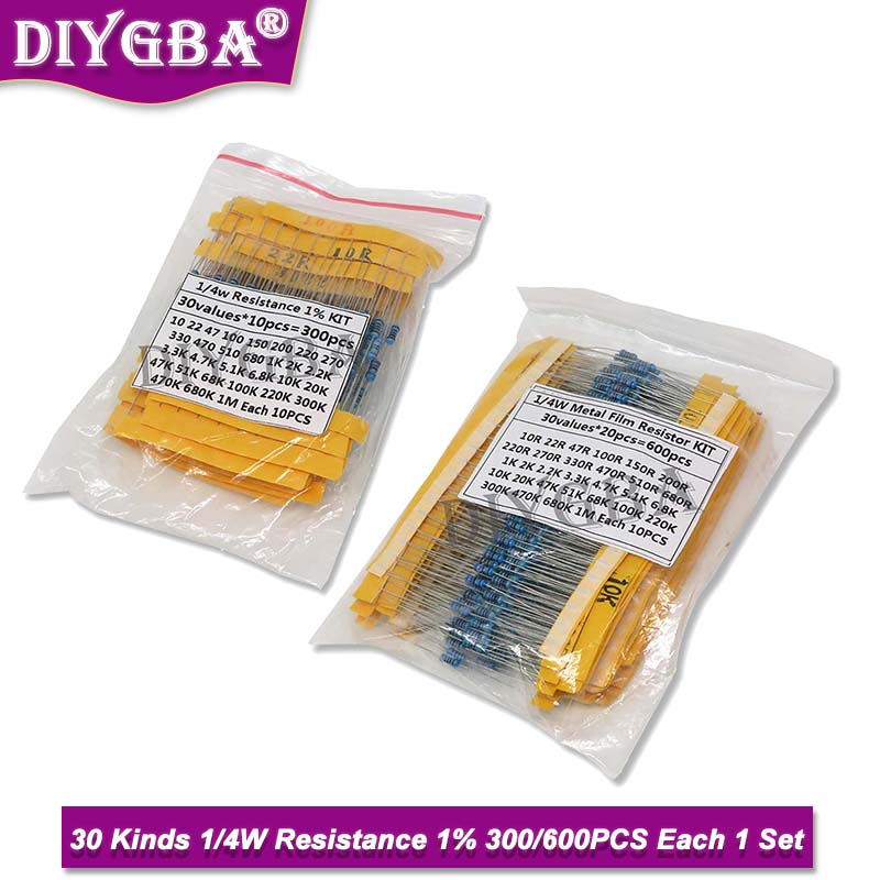 600 pièces/ensemble 30 sortes  - Resistor Kit 1 4W avis et prix
