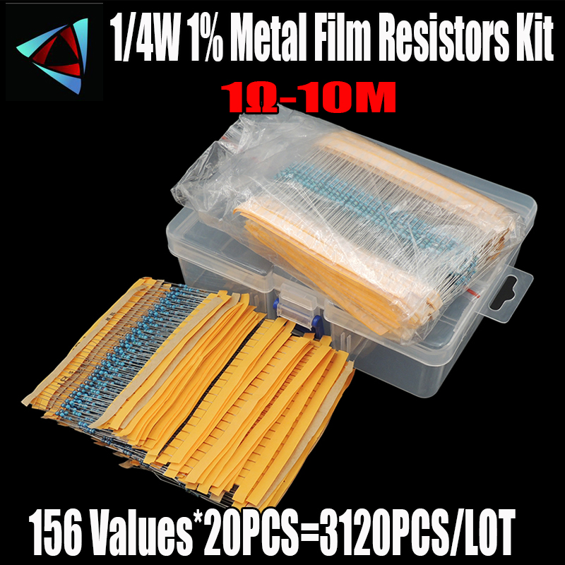 3120 pièces/lot 156 valeurs 1/ - Resistor Kit 1 4W avis et prix